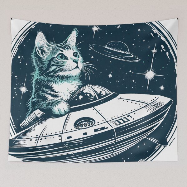 Item preview, Kitten in ufo designed and sold by TheRealmWithin.