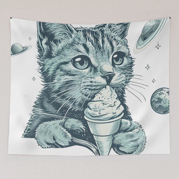 Item preview, Kitten eats ice cream designed and sold by TheRealmWithin.