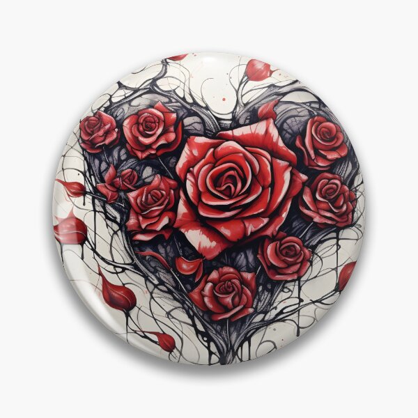 Item preview, pen and ink rose tattoo print designed and sold by dcrc.