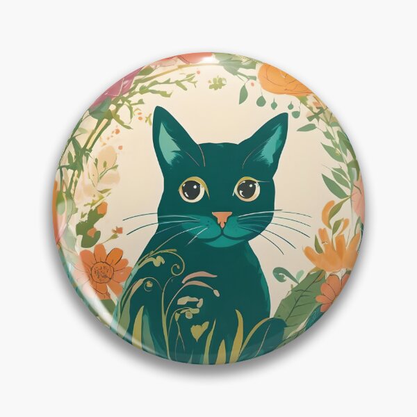 Item preview, Emerald Whisker Oasis: Where Flowers and Felines Bloom designed and sold by Misfit-Prints.
