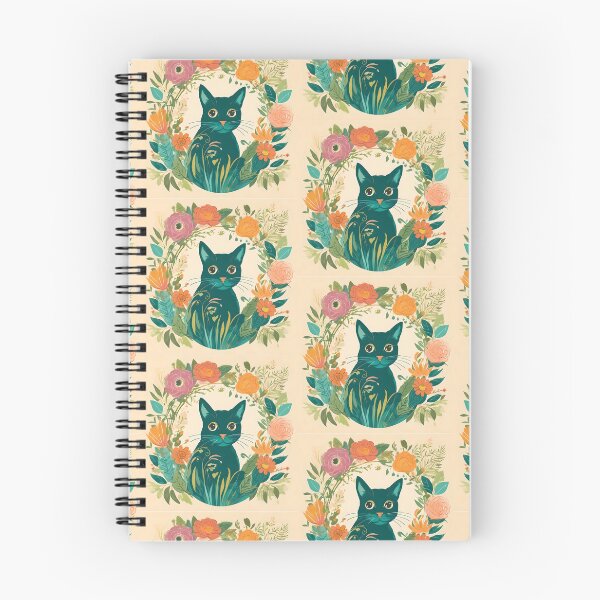 Item preview, Emerald Whisker Oasis: Where Flowers and Felines Bloom designed and sold by Misfit-Prints.