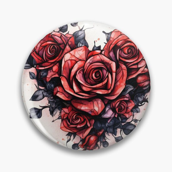Item preview, pen and ink rose tattoo print designed and sold by dcrc.