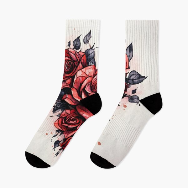 Item preview, pen and ink rose tattoo print designed and sold by dcrc.