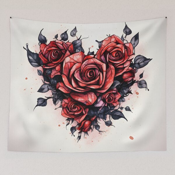 Item preview, pen and ink rose tattoo print designed and sold by dcrc.