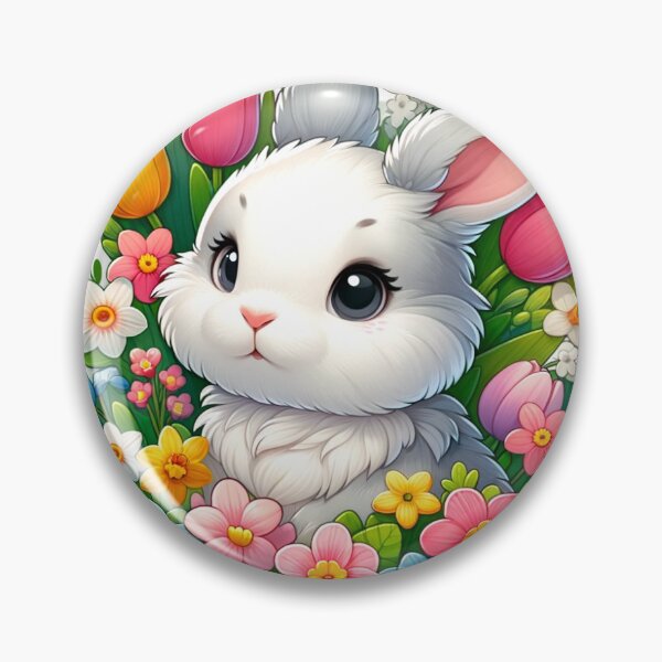 Item preview, Bunny And Spring Floral Die-Cut Sticker designed and sold by mymagicstoreus.