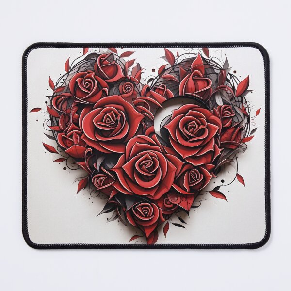 Item preview, pen and ink rose tattoo print designed and sold by dcrc.