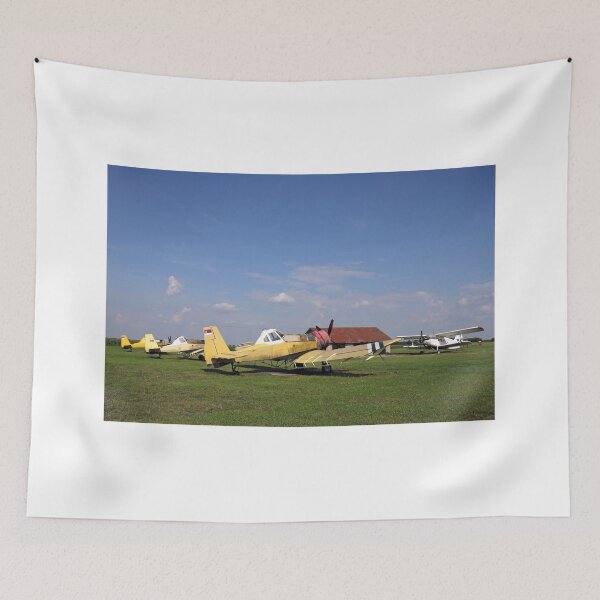 Item preview, old crop duster airplanes on airfield designed and sold by goceris.