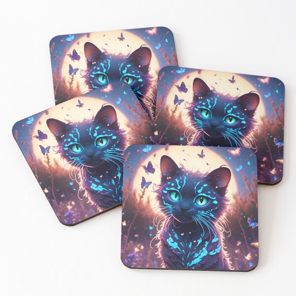 Item preview, Soulguardian - Bioluminescent Cat designed and sold by FunverAI.