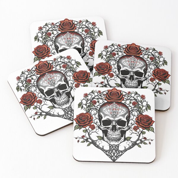 Item preview, Metalhead Skull and Red Roses Celtic Tree designed and sold by PugD.