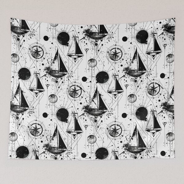 Item preview, Sailboats geometric pattern designed and sold by etherElric.