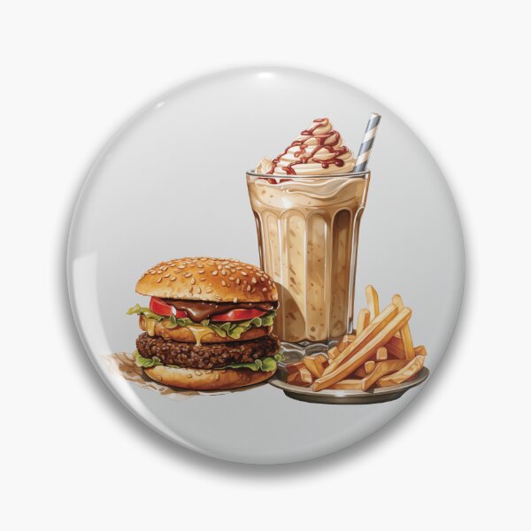 Artikelvorschau, Cheeseburger, Pommes und Schokoladenmilchshake entworfen und verkauft von Alicia Chee.
