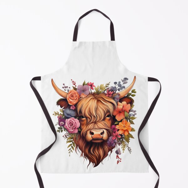 Item preview, Highland Cow with Floral designed and sold by ArtFromBeyond.