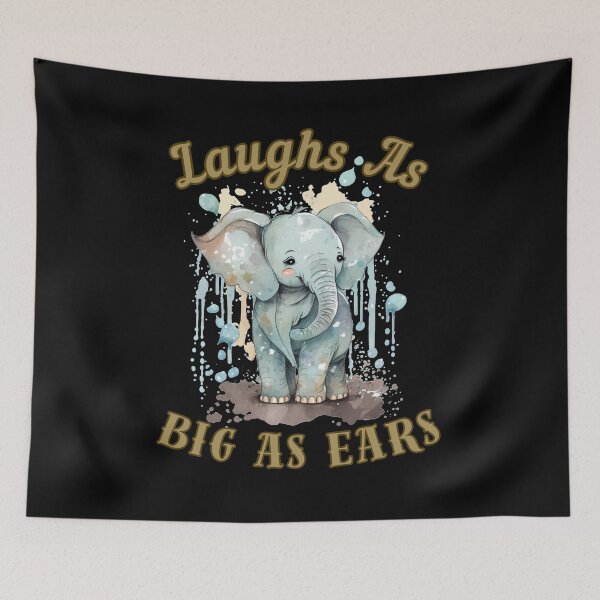Item preview, Laughs As Big As Ears. elephant portrait designed and sold by ElephantVibes.