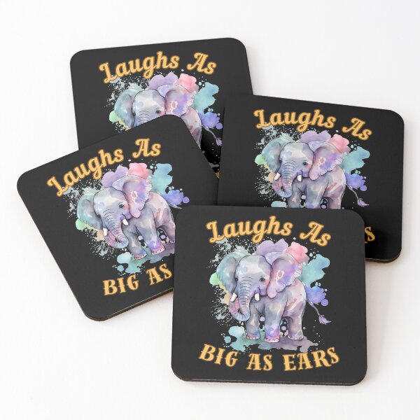 Item preview, Laughs As Big As Ears. watercolor elephant designed and sold by ElephantVibes.