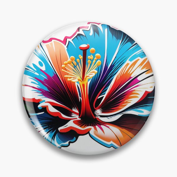 Item preview, Colorful Painted Hibiscus Flower designed and sold by DisneyKrayzie.