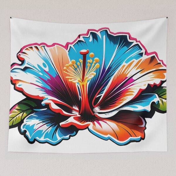 Item preview, Colorful Painted Hibiscus Flower designed and sold by DisneyKrayzie.