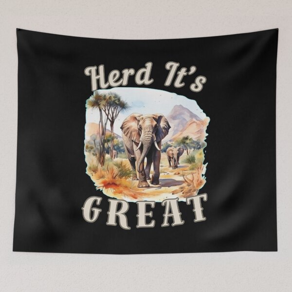 Item preview, Herd It’s Great. elephant face designed and sold by ElephantVibes.