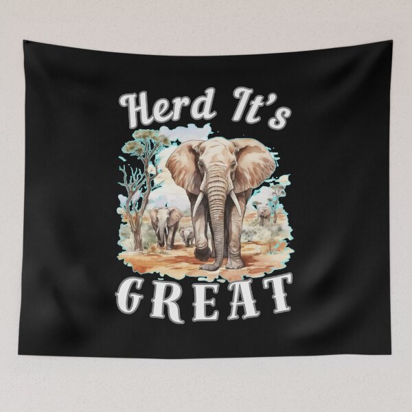Item preview, Herd It’s Great. surreal elephant designed and sold by ElephantVibes.