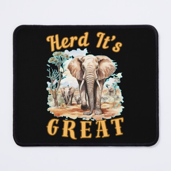 Item preview, Herd It’s Great. watercolor elephant designed and sold by ElephantVibes.