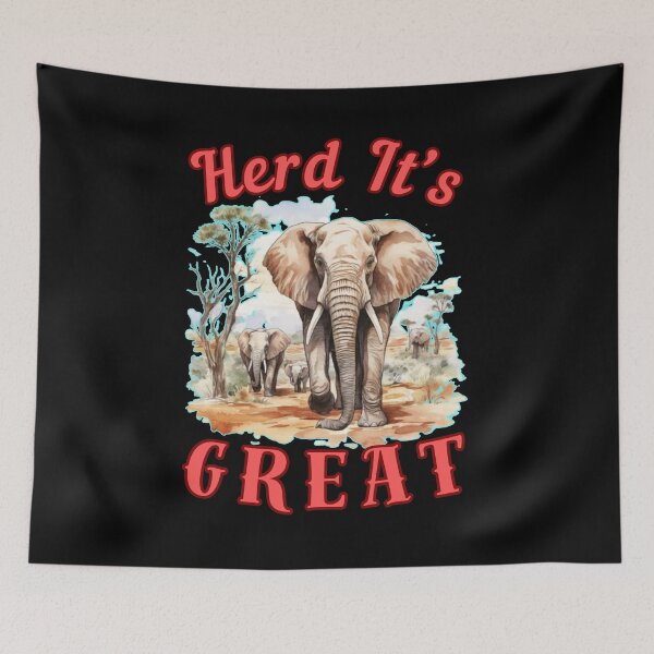 Item preview, Herd It’s Great. happy elephant designed and sold by ElephantVibes.