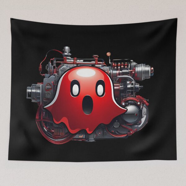 Item preview, Luminous Smile: Charm of the Mechanical Red Ghost designed and sold by Artedig.