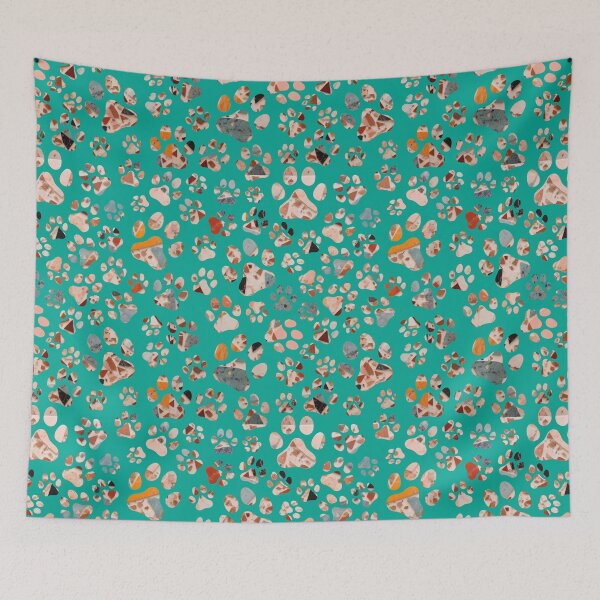 Item preview, Multicolor Terrazzo Texture Dog Paw Seamless Pattern. Terrazzo Texture Paw pattern designed and sold by DesignHouse07.
