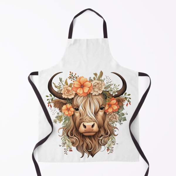 Item preview, Highland Cow with Floral designed and sold by ArtFromBeyond.