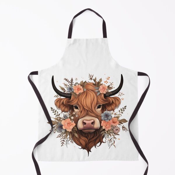 Item preview, Highland Cow with Floral designed and sold by ArtFromBeyond.