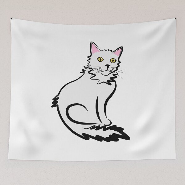 Item preview, Fluffy White Cat  designed and sold by 6 Feet Under.