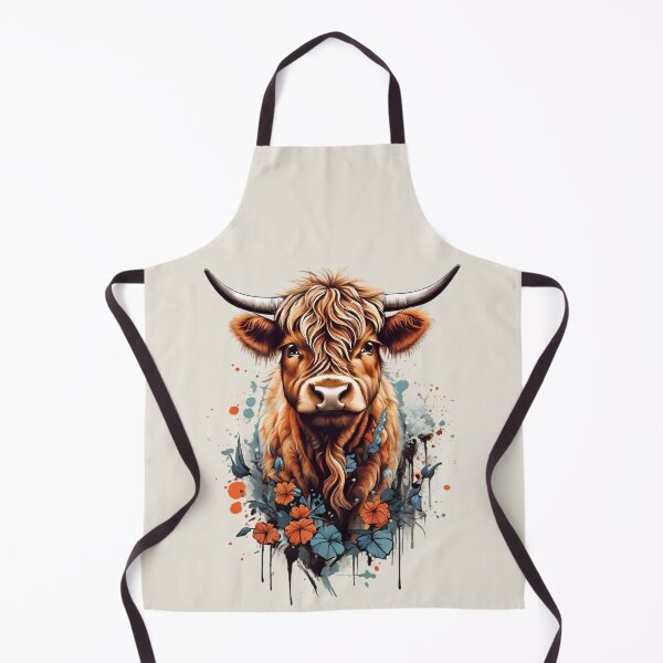 Item preview, Cute Highland Cow, Red and Blue Flowers designed and sold by BajanTees.