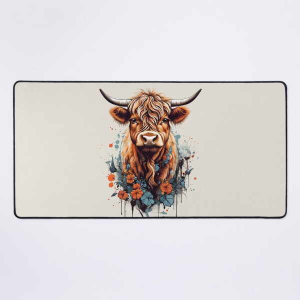 Item preview, Cute Highland Cow, Red and Blue Flowers designed and sold by BajanTees.