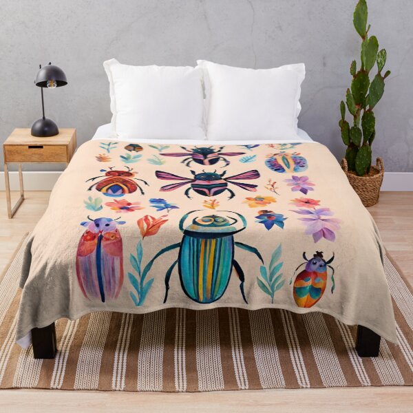 Item preview,  Boho Abstract Imaginary Insects Bugs Floral Folk Art Pattern gift for nature lover designed and sold by CORINNE W.