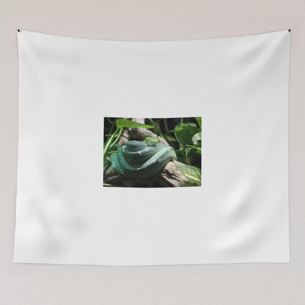 Item preview, green snake on branch in jungle designed and sold by goceris.