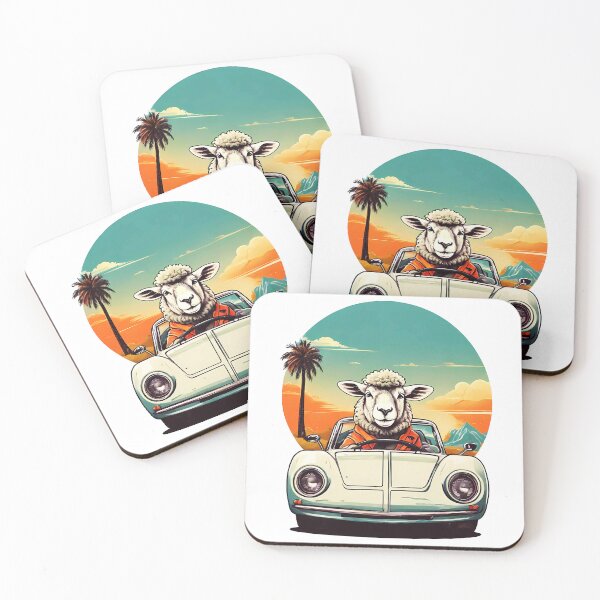 Item preview, Sheep Riding a Super Car designed and sold by WIKWOK.