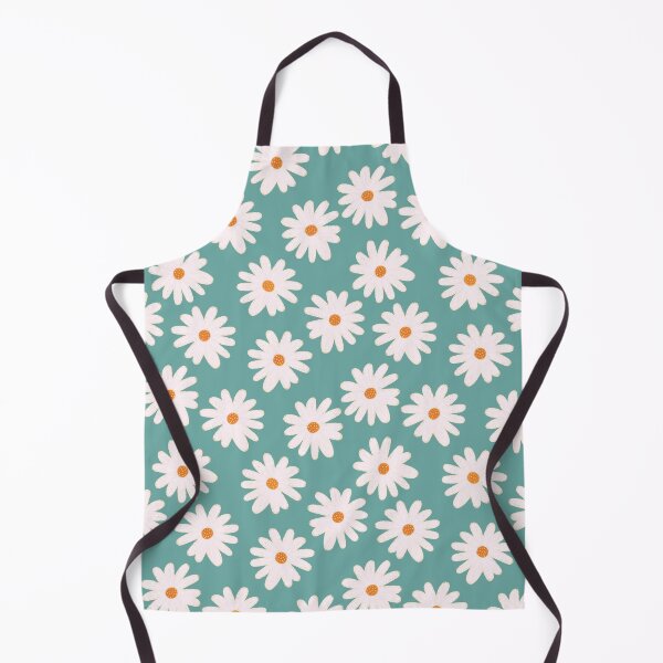 Item preview, White, Orange and Acqua Blue Doodle Daisies Floral Pattern designed and sold by Marina Oliveira Studio.