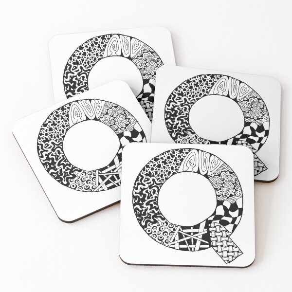 Item preview, Letter Q zentangle designed and sold by SavannaHandmade.