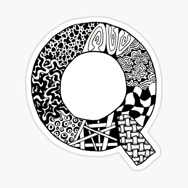 Item preview, Letter Q zentangle designed and sold by SavannaHandmade.