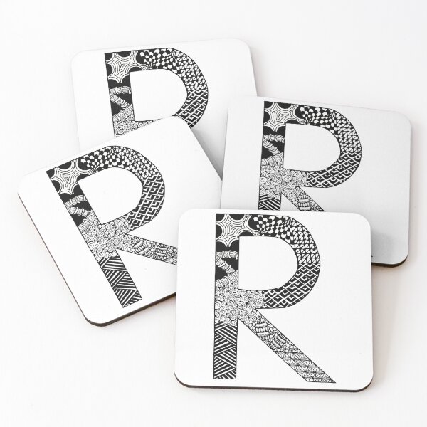 Item preview, Letter R zentangle designed and sold by SavannaHandmade.
