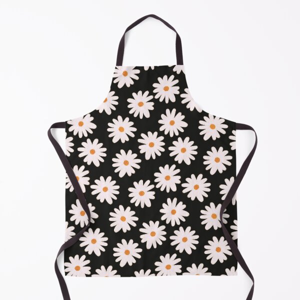 Item preview, White, Orange and Black Doodle Daisies Floral Pattern designed and sold by Marina Oliveira Studio.