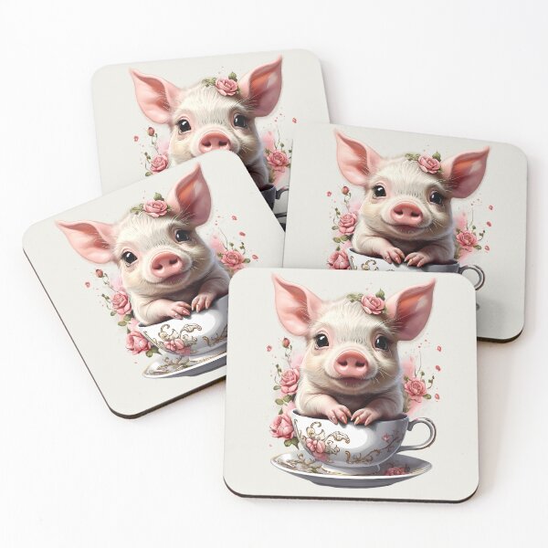 Item preview, Teacup Pig - Pink Roses designed and sold by BajanTees.