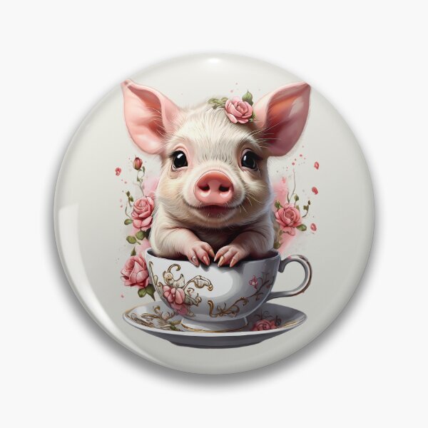 Item preview, Teacup Pig - Pink Roses designed and sold by BajanTees.