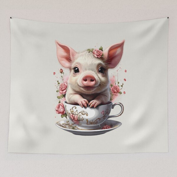 Item preview, Teacup Pig - Pink Roses designed and sold by BajanTees.