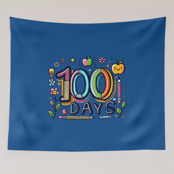 Item preview, 100 Days of School Apples Flowers Pencils designed and sold by ArtMeetsPizza.