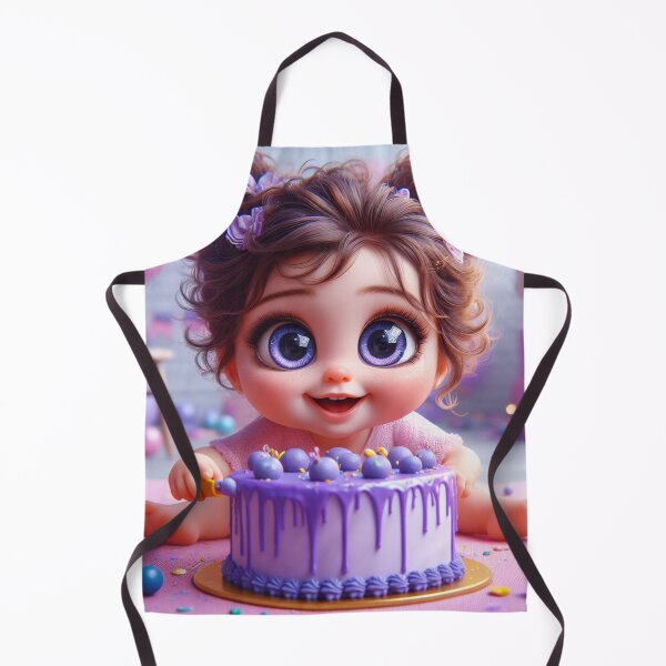 Item preview, Big-eyed Baby Smashing Purple Cake designed and sold by AIExpressive.