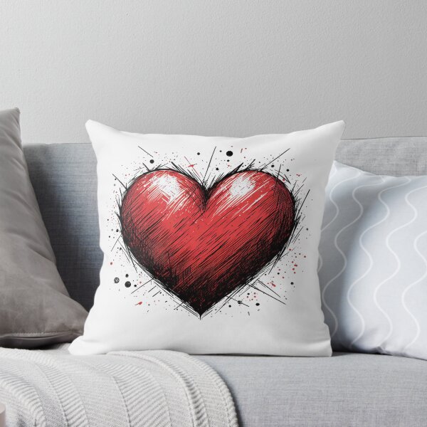 Love Heart Valentines Day Throw Pillow