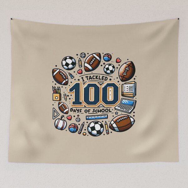 Item preview, I Tackled 100 Days of School Football Soccer Sports  designed and sold by ArtMeetsPizza.