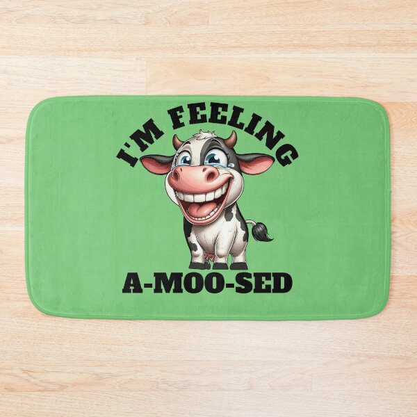 Item preview, I'm Feeling A-moo-sed Cow Wordplay Pun designed and sold by TwistedRabbit12.