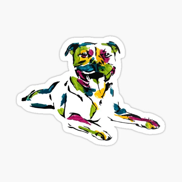 Boris the Staffordshire Terrier *dark Sticker