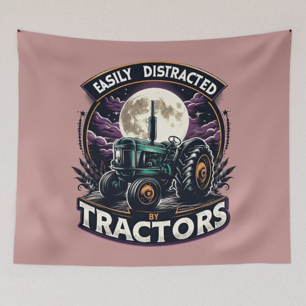 Item preview, Easily Distracted by Tractors Gothic Vintage Quote designed and sold by ArtadoraDesignz.