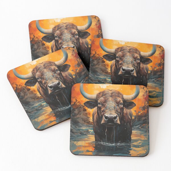 Item preview, African buffalo Art designed and sold by Rockwpapart.